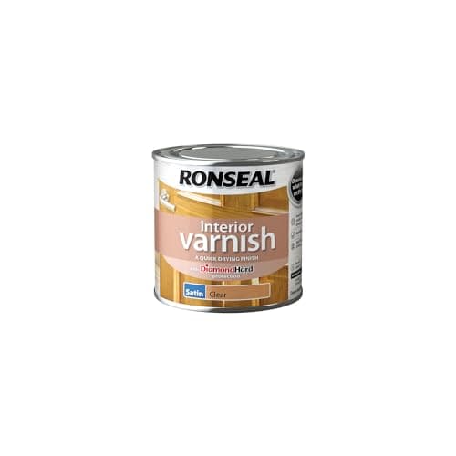Image of Ronseal RSLIVSCL250 Interior Varnish Quick Dry Satin Clear, 250 ml