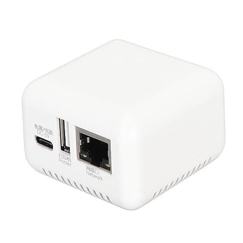 Image of USB 2.0 Network Print Server, Wireless & LAN Print Share Adapter for/Android/Linux, Type-C Powered, Supports 256GB & 95% USB Printers