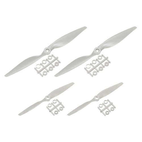 Image of sourcing map 6x4, 11x7 Propeller RC Propellers 2 Vane Blades Props Wings Grey with Adapter Rings for Electric Airplane Aircraft, Pack of 4