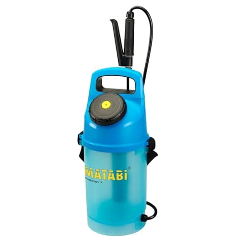 Image of Matabi Evolution 7 Pressure Sprayer - 5L Capacity - Ergonomic and Translucent Design - Wide-Fill Opening - Ideal For Gardens and Orchards - Made in Europe, Blue