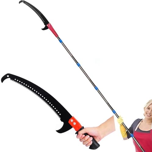 Image of (14.7ft) Telescopic Tree Pruner Saw Long Reach Branch Cutter Loppers