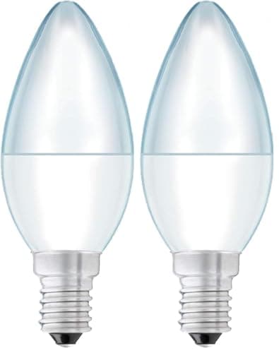 Image of Status 8watt Candle LED SES E14 Small Screw Cap Opal Warm White Equivalent to 60watt Dimmable (Pack of 2)