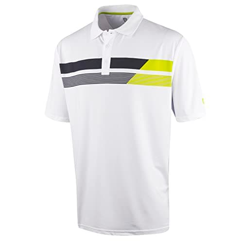 Image of Island GREEN Men's CoolPass Stretch Quick Dry Breathable Polo Shirts, White, XL