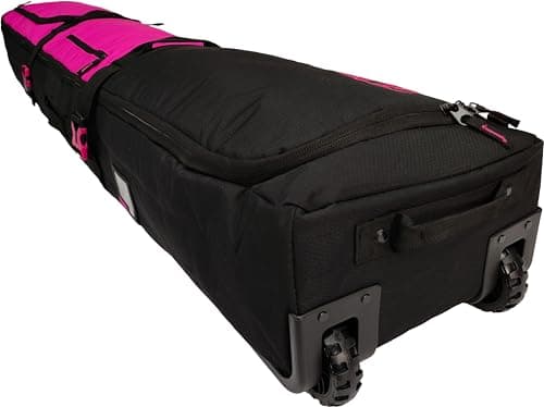 Image of Element Equipment Wheeled Padded Ski Bag Ultimate Double - Premium High End Double Roller Travel Bag 180 Bar B Pink Ripstop