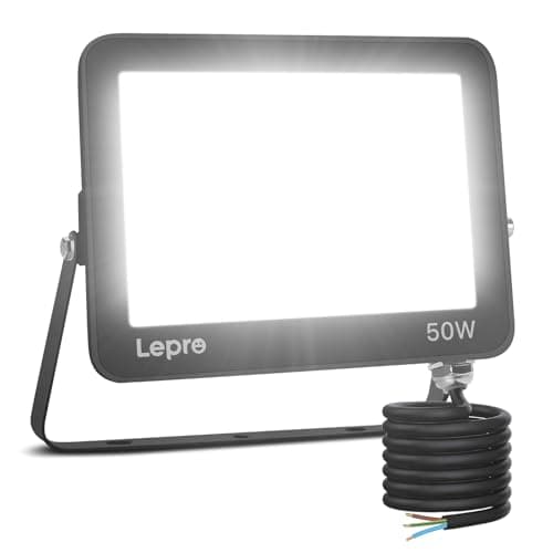 Image of Lepro 50W Led Floodlight Outdoor, 5000lm LED Security Lights, 350W Incandescent Lamp Equivalent, Waterproof IP65, Daylight White Outdoor Lights for Garden Backyard [Without Sensor]