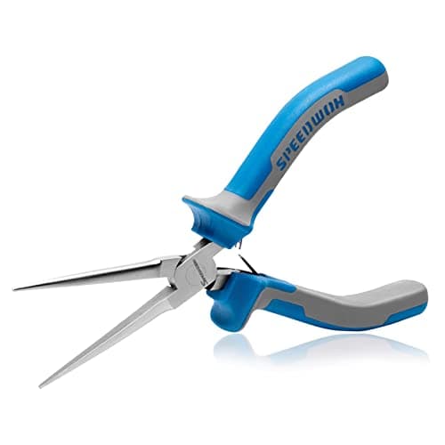 Image of SPEEDWOX 6 Inches Needle Nose Pliers Mini Extra Long Nose Precision Nippers Thin Flat Jaws Micro Functional Precision Wire Looping Fine Pliers