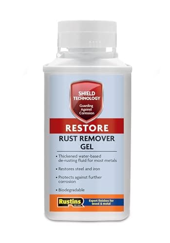 Image of Rustins Shield Technology Rust Remover Gel 250ml – Restore Metal Surfaces with Advanced Gel Formula Easy Application for Vertical Surfaces Sustainable Rust Removal