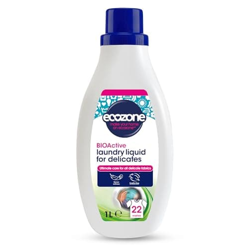 Image of Ecozone BIOActive Laundry Cleaner for Delicates, Gentle Laundry Detergent, Wool Wash Safe & Stain Remover, 22 Washes, Washing Machine & Hand Washing, Eco Conscious Natural Cleaning Products - 1L