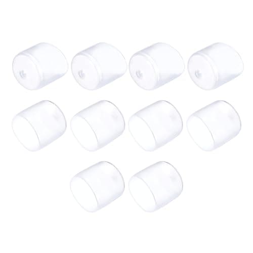 Image of sourcing map 10pcs Rubber End Caps 25mm(1") ID Vinyl Round End Cap Cover Screw Thread Protectors Clear