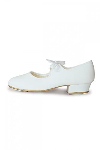 Image of Low Heel Canvas Tap Shoes White