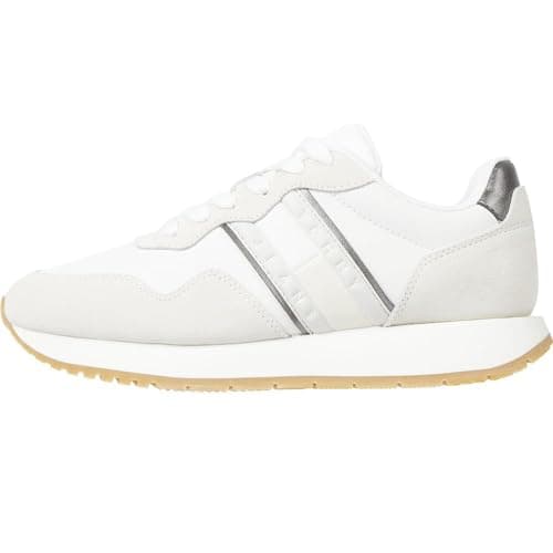 Image of Tommy Jeans Women's Tjw Eva Runner Metallic (En0en02687 Low Top, White Ecru, 5 UK
