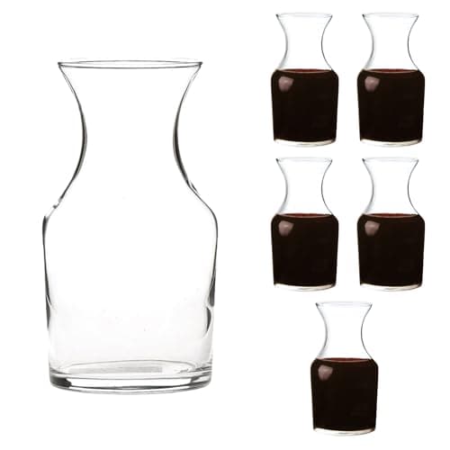 Image of Cocktail Carafe 250ml / 8.5oz – Mini Glass Carafes for Cocktails, Water, Juice & Wine Top Ups – Durable Clear Glass, Dishwasher Safe (6)