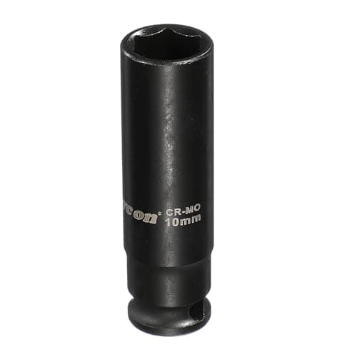 Image of sourcing map 6 Point Deep Impact Socket 1/4 Inch Drive 10mm Metric Standard Socket Cr-Mo Steel Spindle Axle Hex Nut Bolt Sockets for Auto Machine Repair