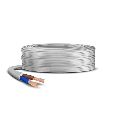 Image of 2 Core White 3182Y Flexible PVC Electrical Mains Cable BASEC Approved, 0.75mm(1 Meter)