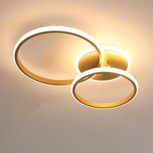 Image of Comely LED Ceiling Light Modern, Gold Round Chandelier Ceiling Lights, LED Ceiling Lamp for Living Room Bedroom Dining Room Office, 42W, 6500K