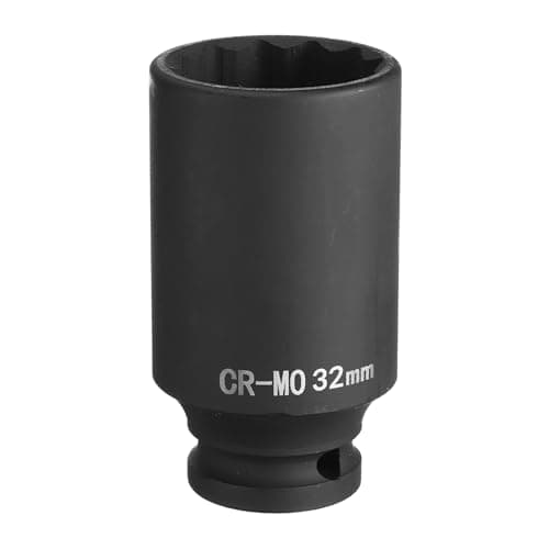 Image of sourcing map 12-Point Deep Impact Socket 1/2 Inch Drive 32mm Metric Chrome Molybdenum Alloy Steel Spindle Axle Nut Impact Socket