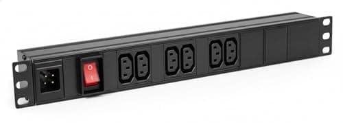 Image of LMS DATA 1U Horizontal PDU 6 Way Power Distribution Unit |10A IEC C13 to C20 Socket Robust Aluminium – Reliable Rack Mount Power Strip for Server Rooms, Data Centres & IT Cabinets