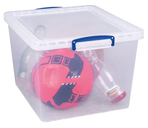 Image of Really Useful Box Nestable Plastic Storage 33.5 Litre Clear (Pack of 3)