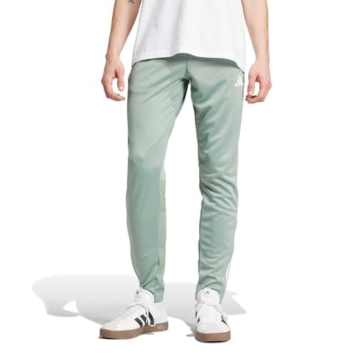 Image of Adidas Originals Men's Sereno Cut 3-Stripes Slim Tapered Pants, Silver Green/White, X-Large