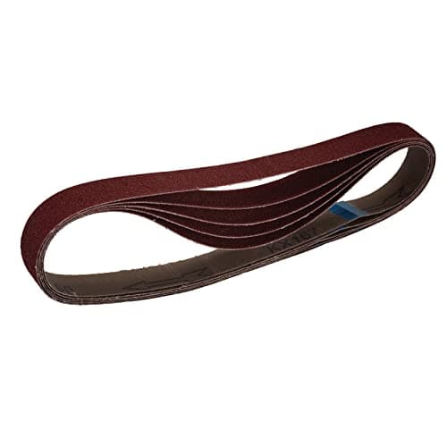 Image of Draper 08695 Cloth Sanding Belt, 25 x 762mm, 80 Grit (Pack of 5), Red