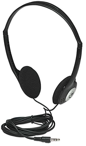 Image of Manhattan Stereo On-Ear Headphones (3.5mm), Adjustable Split Headband, Foam Earpads, Speaker 80W max, Standard 3.5mm stereo jack/plug for audio output, cable 2.2m, Black, Three Year Warranty, Blister