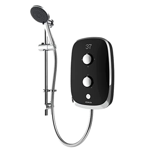 Image of Aqualisa e-Motion Midnight Black Electric Shower Digital Display 3 Spray Patterns 10.5KW