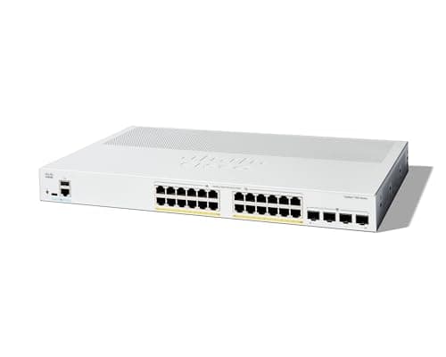 Image of Cisco Catalyst 1300-24P-4G Managed Switch, 24 Port GE, PoE, 4x1GE SFP, Limited Lifetime Protection (C1300-24P-4G)
