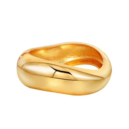 Image of MILAKOO Huge Wide Wire Chunky Cuff Bracelet Trendy Irregular Gold Cuff Bangle Twisted Hinged Statement Jewelry