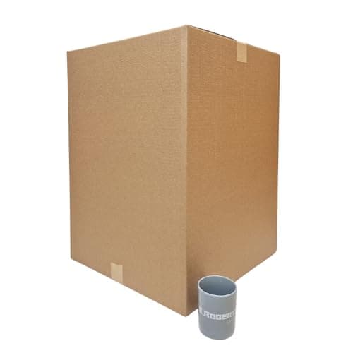 Image of W.E. Roberts Tall Strong Double Wall Extra Large Cardboard Boxes 18" x 18" x 24" / 45cm x 45cm x 61cm 123 Litres Storage Packing Moving House Sturdy Shipping Boxes (1 Box)