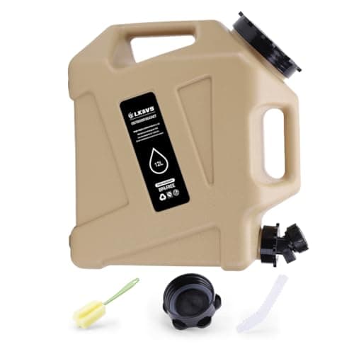 Image of Kexpery 12L Camping Water Container with Spigot Portable Emergency Water Can Large Capacity Water Dispenser Carrier for Vehicle Car Outdoor Camping (Khaki)