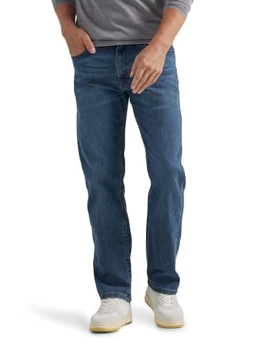 Image of Wrangler Authentics Men's Regular Fit Comfort Flex Waist Jean, Blue Ocean, 32W / 30L