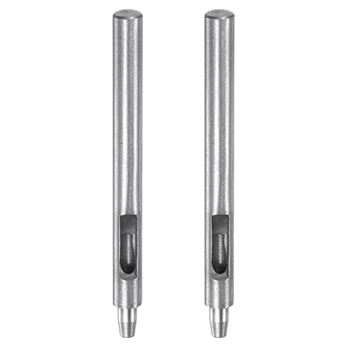 Image of sourcing map 2pcs Leather Hole Punch 4mm Straight Round Punch Grommet Snap Rivet Setter for Leather Craft Clothing Handbag Fabric Curtain