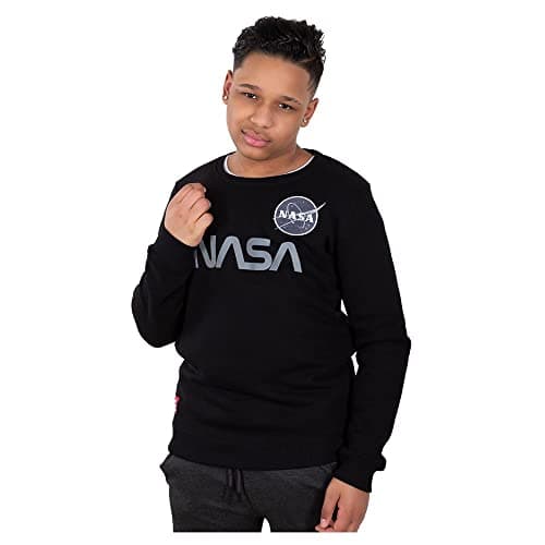 Image of Alpha Industries NASA Reflective Sweater Kids Sweatshirt Black