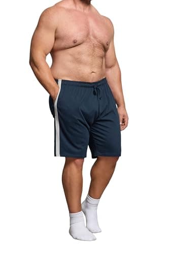 Image of BadRhino Big & Tall Navy Lightweight Lounge Shorts - Men's - Plus Size Curve