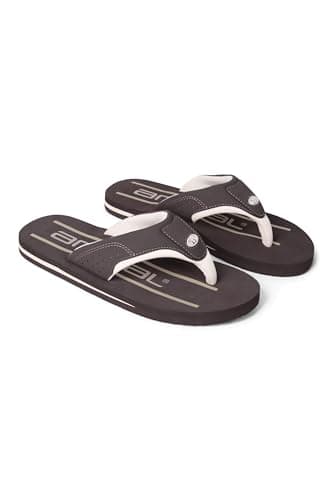 Image of Animal Jekyl Mens Flip-Flops - Slip-on, Lightweight & Comfortable Footwear with Soft Padded upper Straps - Best for Spring Summer & Outdoors Dark Brown Adult Shoe Size 10