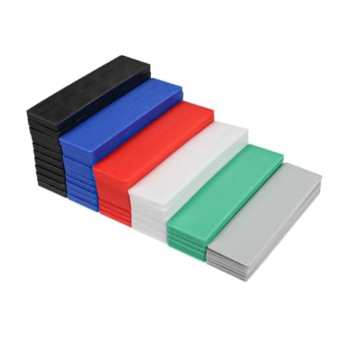 Image of DBOO 28mm x 100mm Flat Plastic Glazing Packers 60 Pcs Mixed 1-6mm Window Glazing Glass Flat Plastic Packers Durable Shim Spacers for DIY Window Door Frame Installations