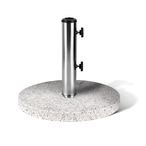 Image of KEPLIN Parasol Base Stand 12kg – Heavy Duty Granite Patio Umbrella Holder for Garden, Outdoor Furniture, Canopy, Gazebo, Awning – Weather Resistant – Fits 45mm Pole (12kg, Granite)