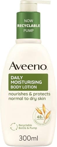 Image of Aveeno Daily Moisturising Body Lotion 300ml for Sensitive Skin, Enriched with Nourishing Oats, Provides Long-Lasting Hydration and Soothes Dry, Irritated Skin