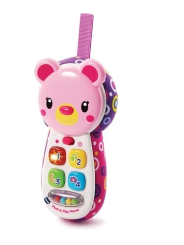 Image of VTech Peek and Play Phone, Kids Mobile Phone Toy, Educational Toy for Sensory Play, Gift for Babies, Suitable for Girls and Boys Aged 3 Months +, Pink, 1 Count (Pack of 1)