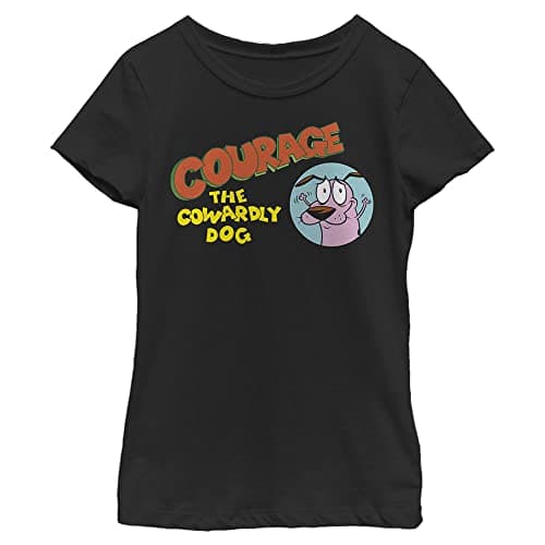 Image of Courage the Cowardly Dog Men's Courage Logo T-Shirt, Black, Large