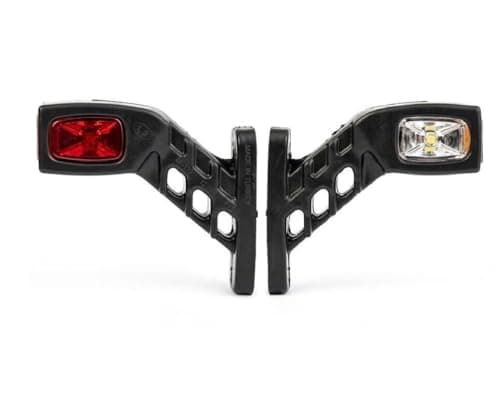 Image of 2 x LED SMD RED WHITE AMBER SIDE RUBBER INDICATOR MARKER LIGHTS STALK OUTLINE LAMPS FOR TRUCK LORRY TRAILER