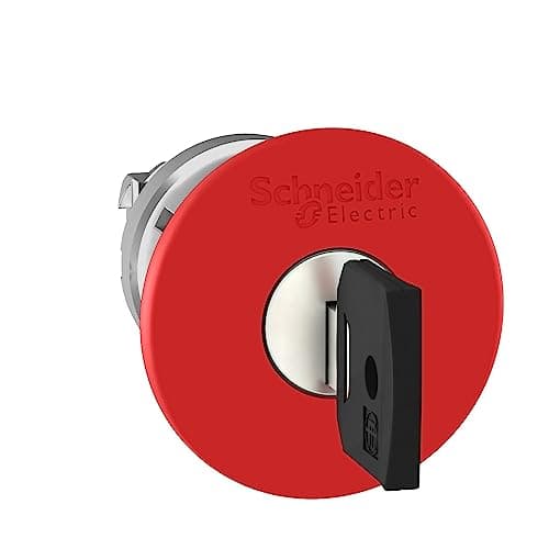 Image of Schneider Electric, Harmony, ZB4BS944, Emergency stop head, switching off, metal, red mushroom Ø40, Ø22, trigger latching key release