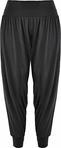 Image of Crazy Girls Womens Hareem Trouser Ladies Plain Baggy Harem Ali Baba Casual Pants, Black Plain, SM (UK 8-10)