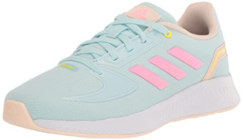 Image of adidas Runfalcon 2.0 Unisex-Child Running Shoe, Almost Blue/Beam Pink/Bliss Orange, 4 US Big Kid