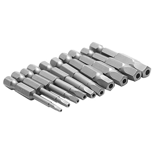 Image of Saipor 10pcs Magnetic Pentagon Head Screwdriver Bit Set Metric Sizes 1/4 Inch Hex Shank 5 Sided Security Tamper Proof Screw Driver Drill Bits, 50mm/2inch Length for Power Drills and Impact Drivers