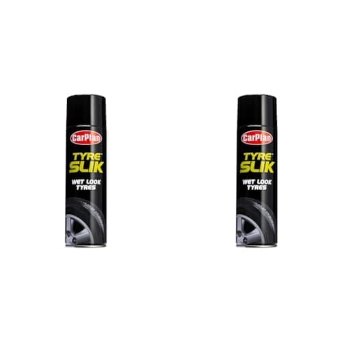 Image of CarPlan Tyre Slik Wet Look Tyres - Combats Tyre Wall Crazing, 500 ml (Pack of 2)