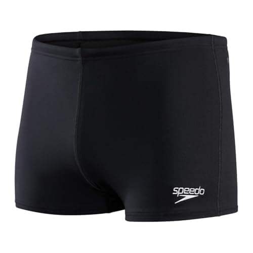 Image of Speedo Men's Endurance+ Aquashort Swimming Trunks | Chlorine Resistant | Swim Fitness | Training | Holiday, Black, 28