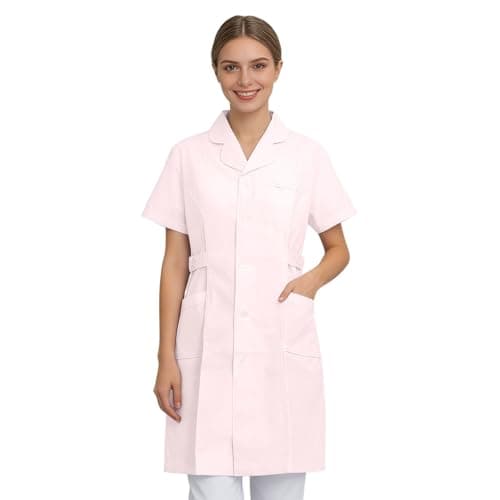 Image of WWricotta Long Lab Coat for Doctors - Clinical White Coat with Chest Pocket, Polyester Cotton Blend, Breathable, for Hospitals & Cosplay, UK S-XXL