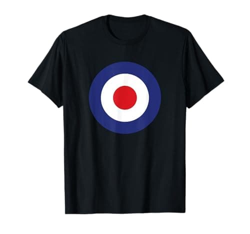 Image of Mod Target Circle Music Logo | Retro Air Force RAF Roundel T-Shirt