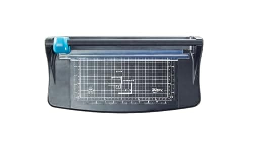 Image of Avery Lightweight A4 Paper Trimmer, Photo and Paper Cutter, 5-Sheet Capacity, Self-Sharpening Blade, Black & Teal (TR002)